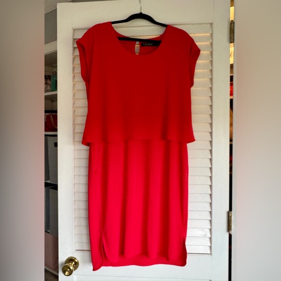 Ralph Lauren Red Layered Dress - Picture 2 of 3